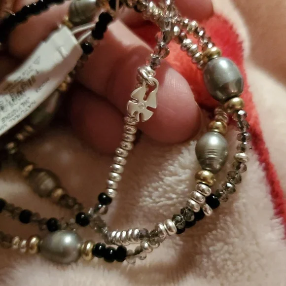 Lucky Brand Bracelet Set of 3 with Pearls NWT - Picture 4 of 4